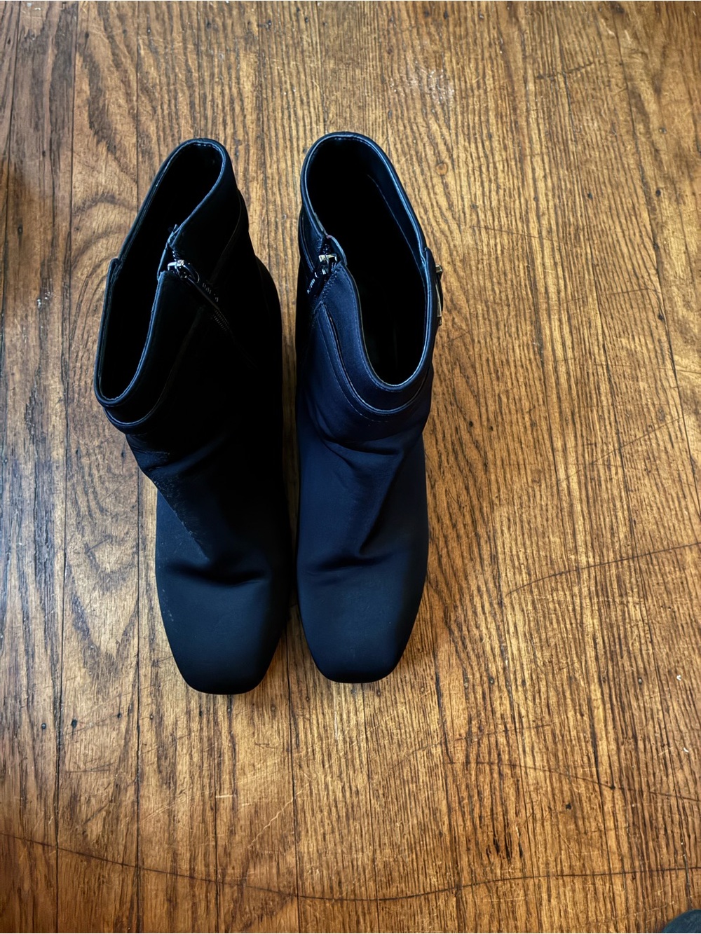 Black Ankle Boots With Side Buckle/Side Zipper View 3